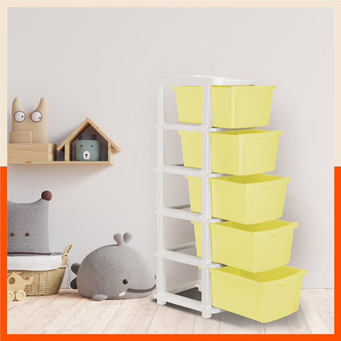Stomo 5 Drawer Multi-Purpose Storage Organizer for Home and Office (Lemon)